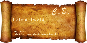 Cziner Dávid névjegykártya